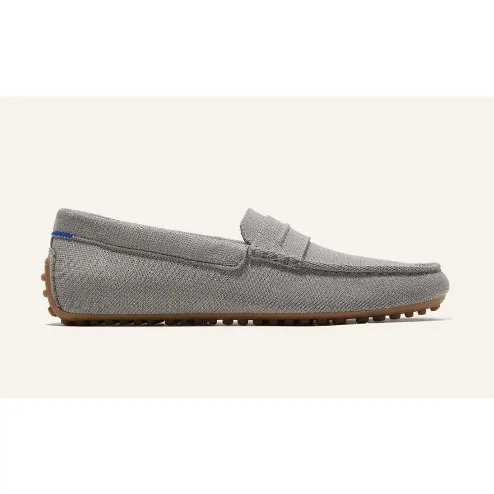 Men’s Rothy's Driving Penny Loafers in wolf grey knit 8.5